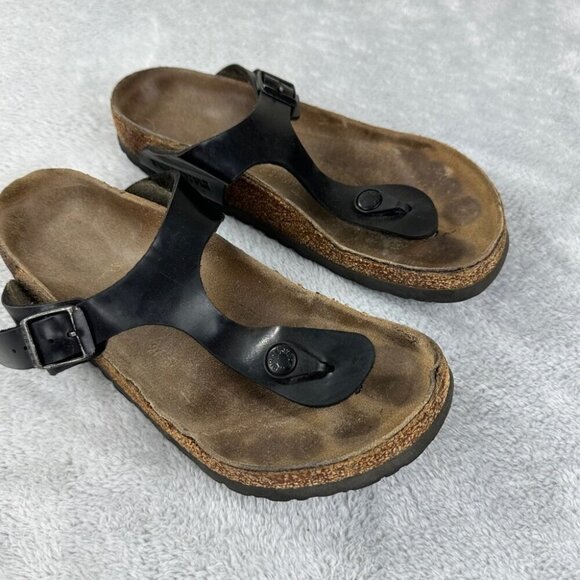 Birkenstock Gizeh Black Leather Thong Sandals Women’s Size 4- EU - Picture 10 of 12